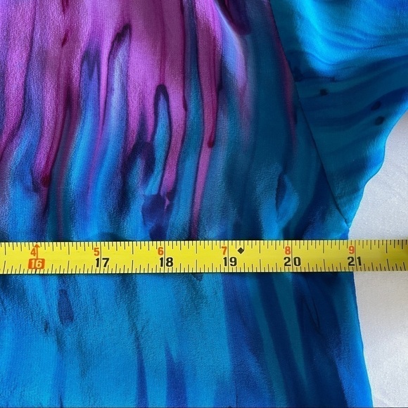 Vintage 80s Silk Blouse Skirt Set His & Hers Size Medium - Picture 7 of 11